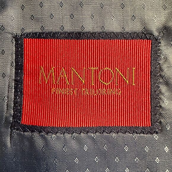 MANTONI Mens Navy Blazer 46R Virgin Wool Sport Coat Two Button 2-Vent Jacket - Picture 4 of 12